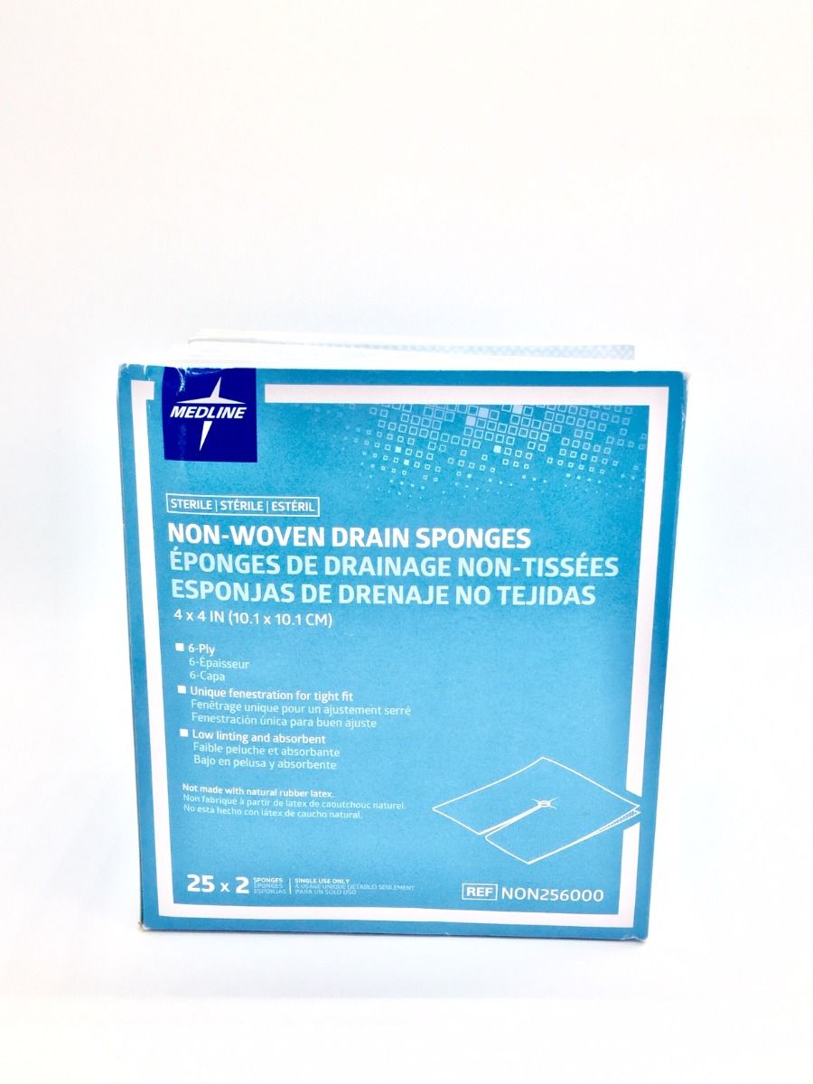 Non woven drain sponge 10cm x 10 cm (25x2 / Box)