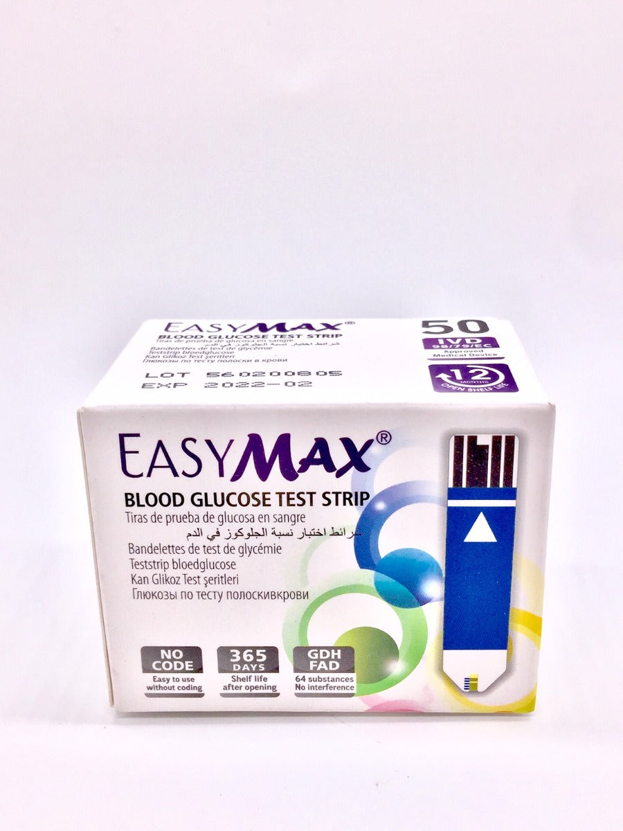 Blood glucose test strip , EasyMax (2 x 25/pack)