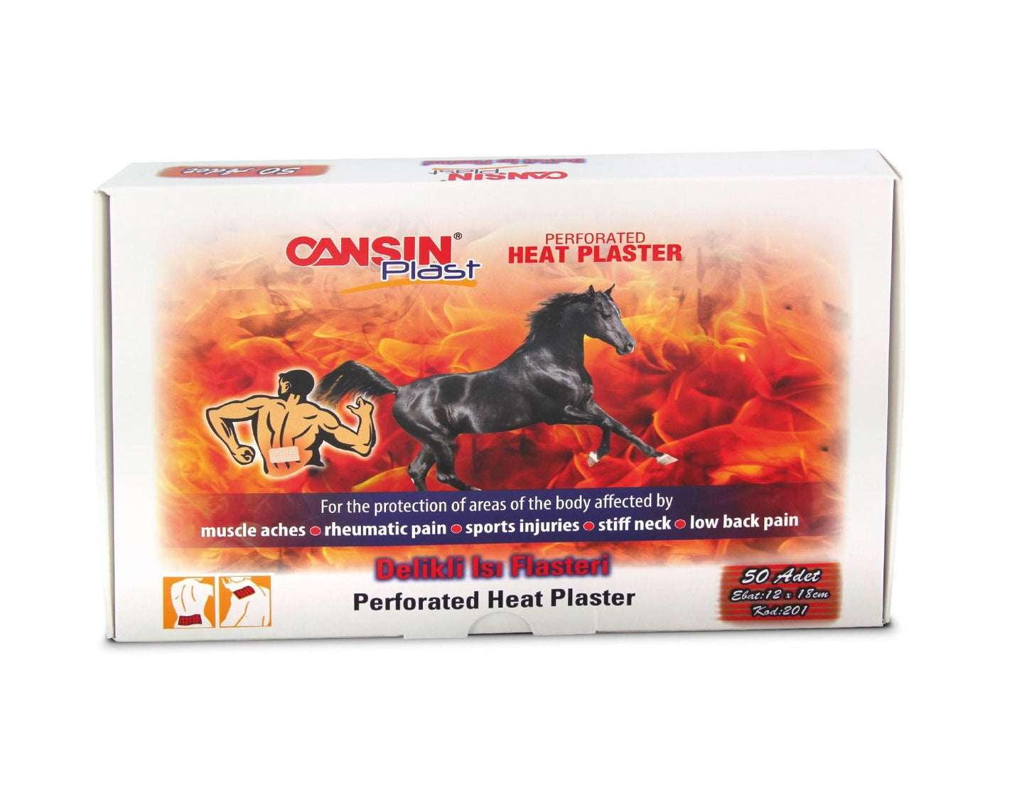 Perforated heat plaster , cansin plast 10x18 cm (50pcs/pack)