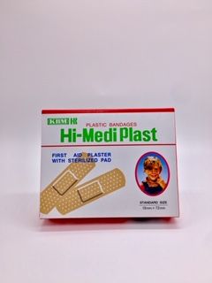 First aid plaster with sterilized pas ,Hi-Medi Plast , standard size (100/box)