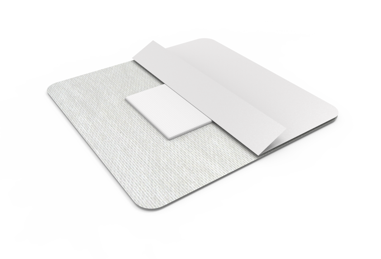 Adhesive wound dressing with central absorbent pad-6 cm x 7 cm